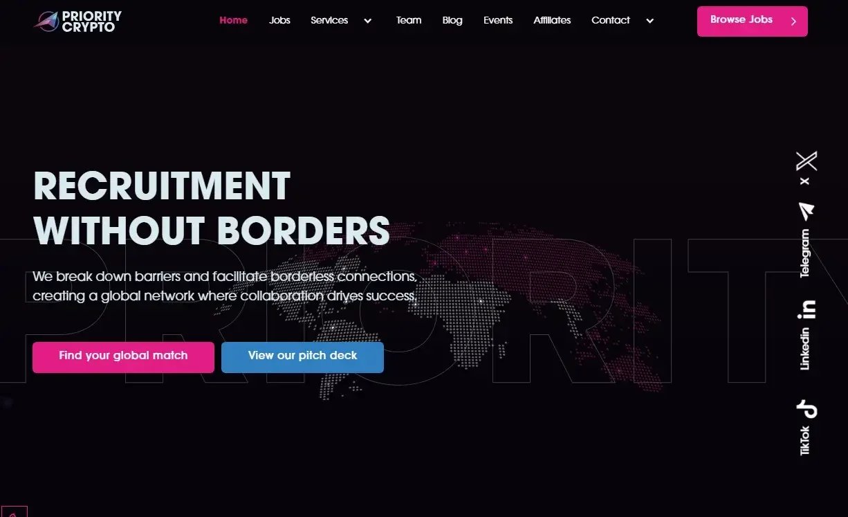 Priority Crypto website