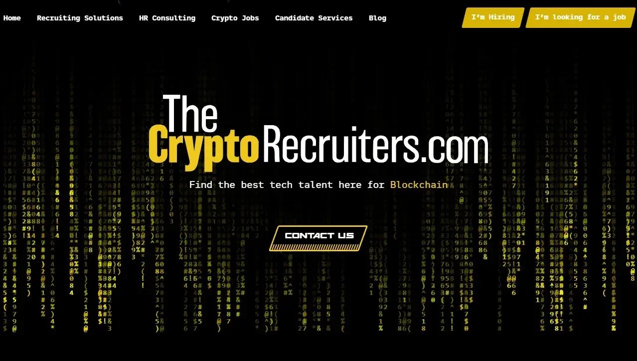 The Crypto Recruiters website