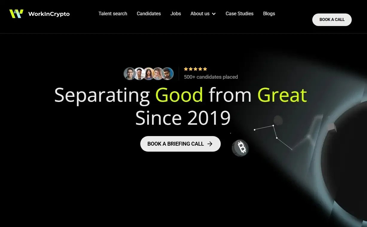 WorkInCrypto website