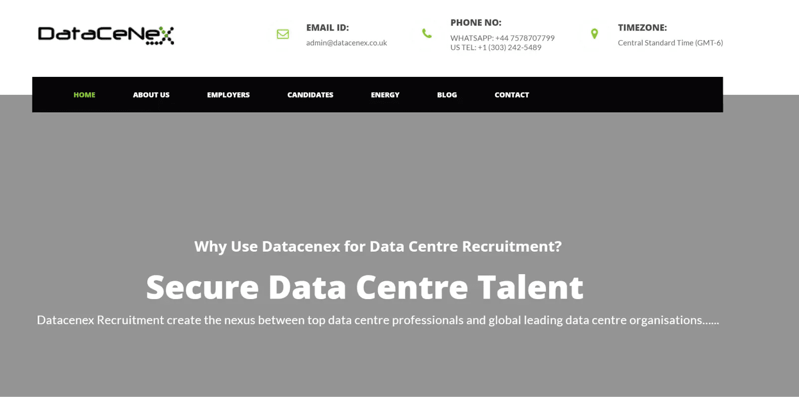 Datacenex website