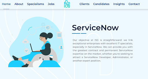 Infinity Staffing Group (ISG) website