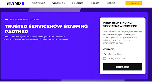 STAND 8 website
