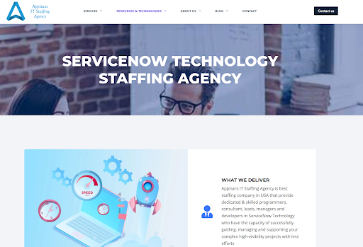 Apptians IT Staffing Agency website