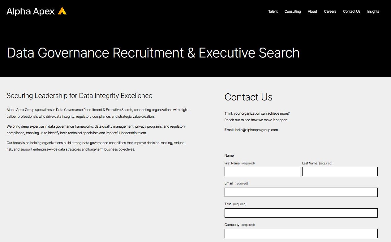 Data Governance Recruitment 26 Executive Search