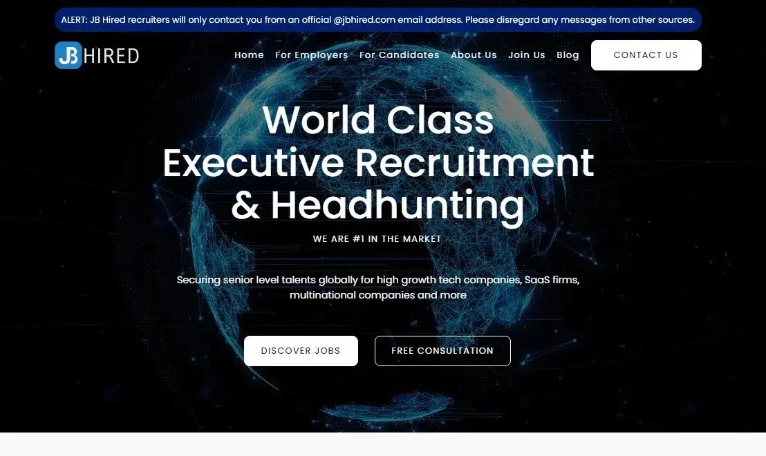 JB Hired website