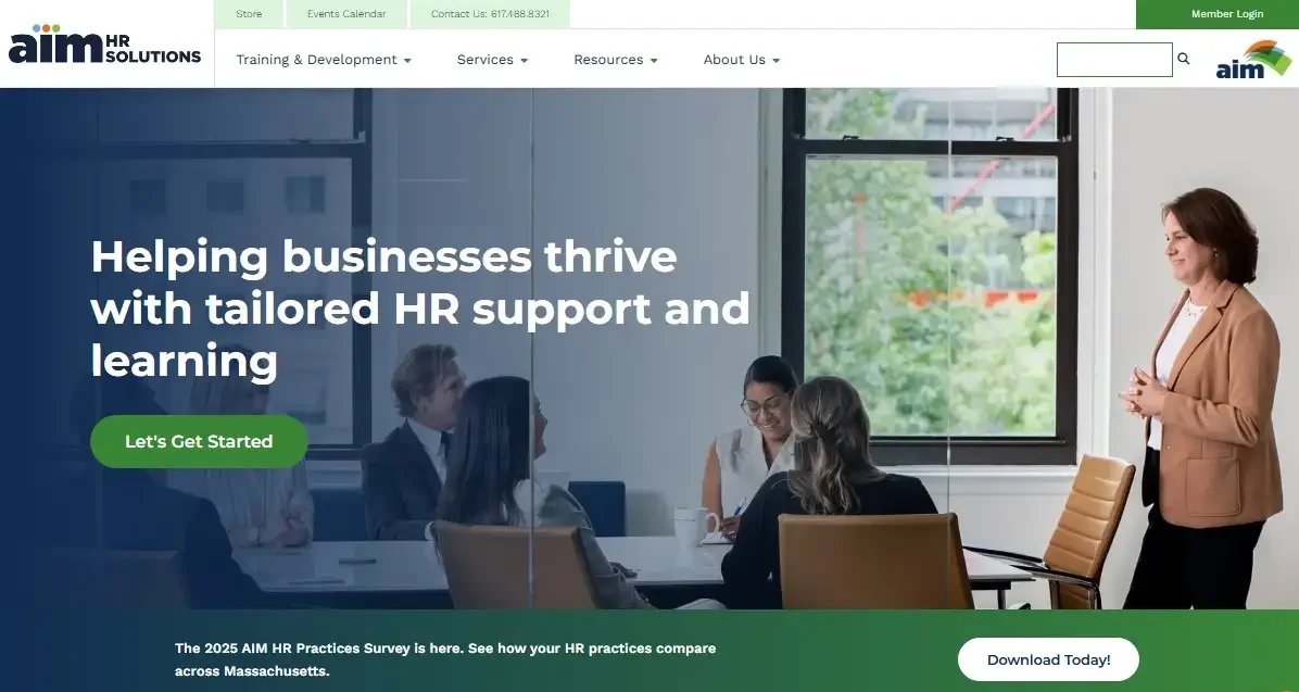 AIM HR Solutions website