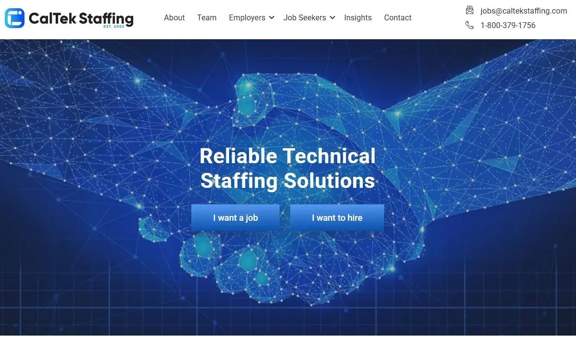 CalTek Staffing website