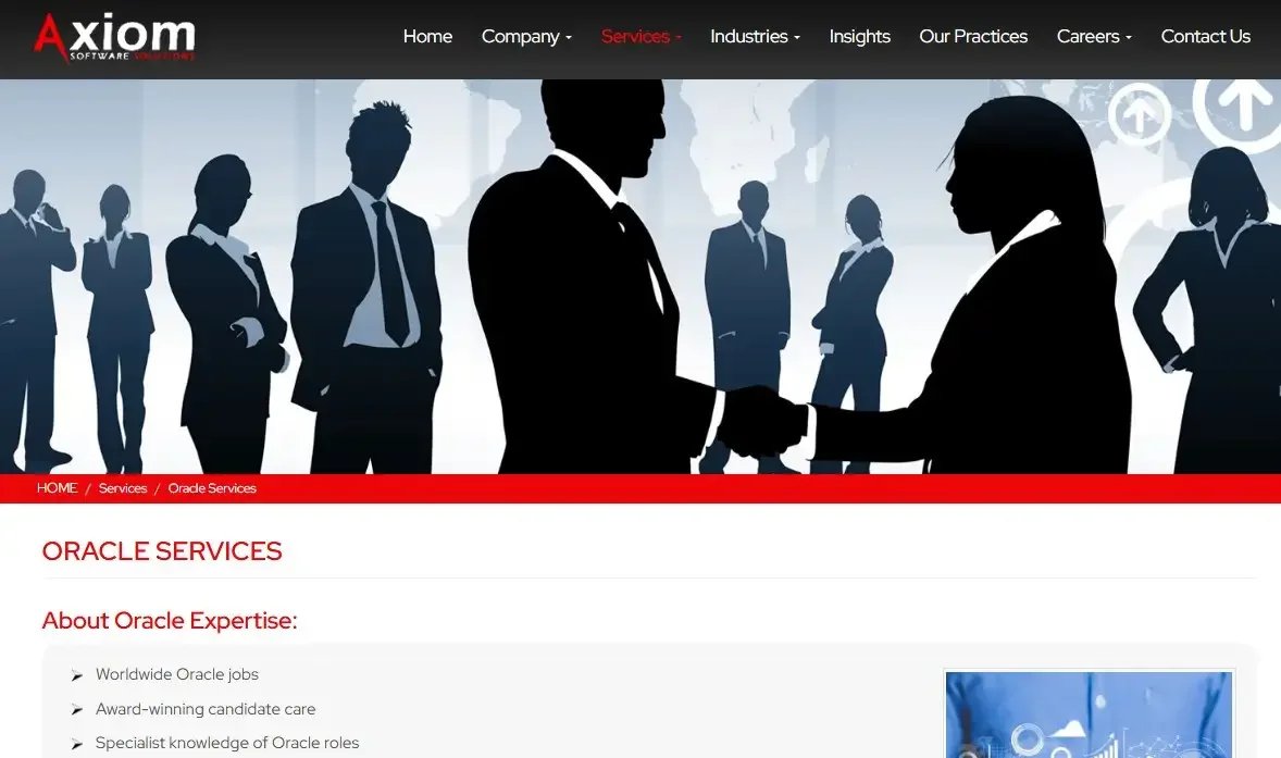 Axiom Software Solutions website