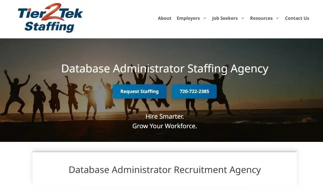 Tier2Tek Staffing website