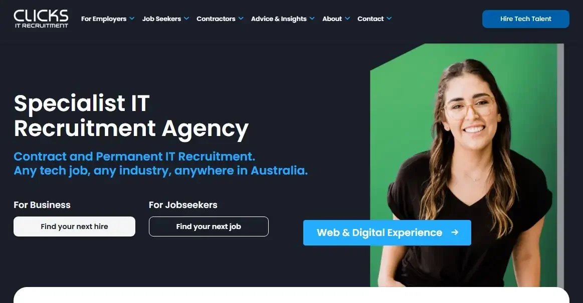 Clicks IT Recruitment website