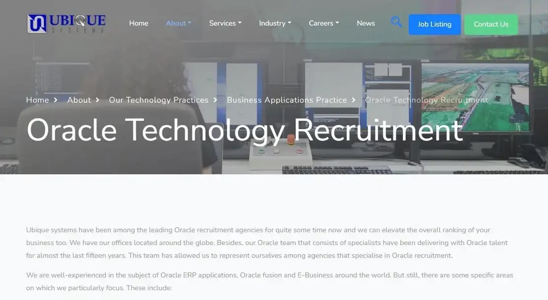 Ubique Systems website