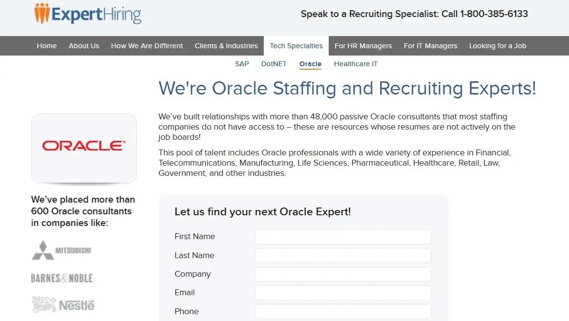 Expert Hiring website