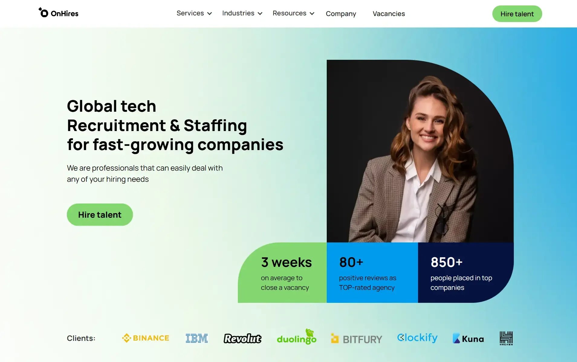 OnHires website