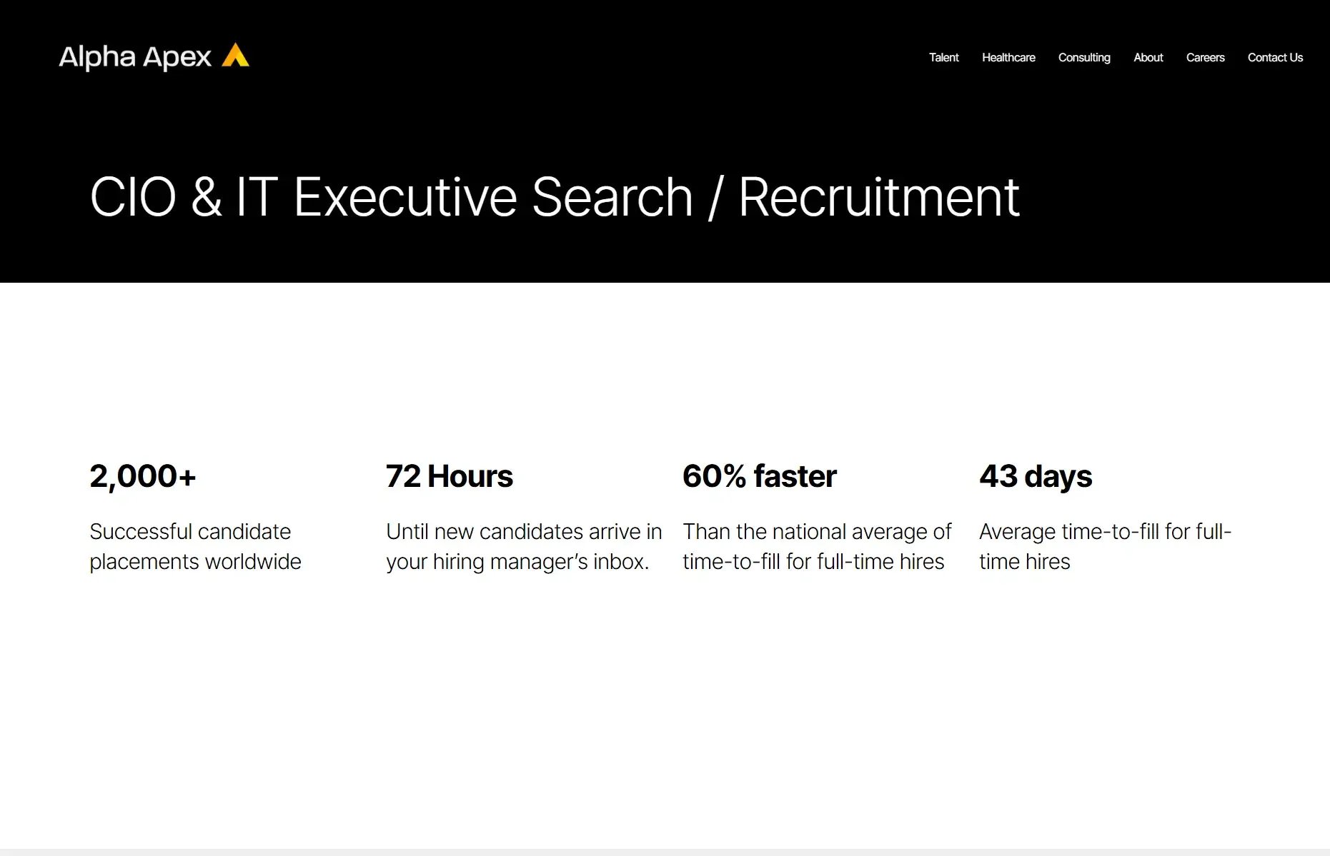 Alpha Apex Group CIO and IT executive search page