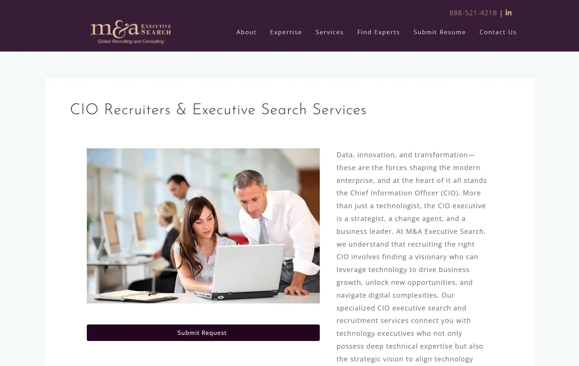 M&A Executive Search website