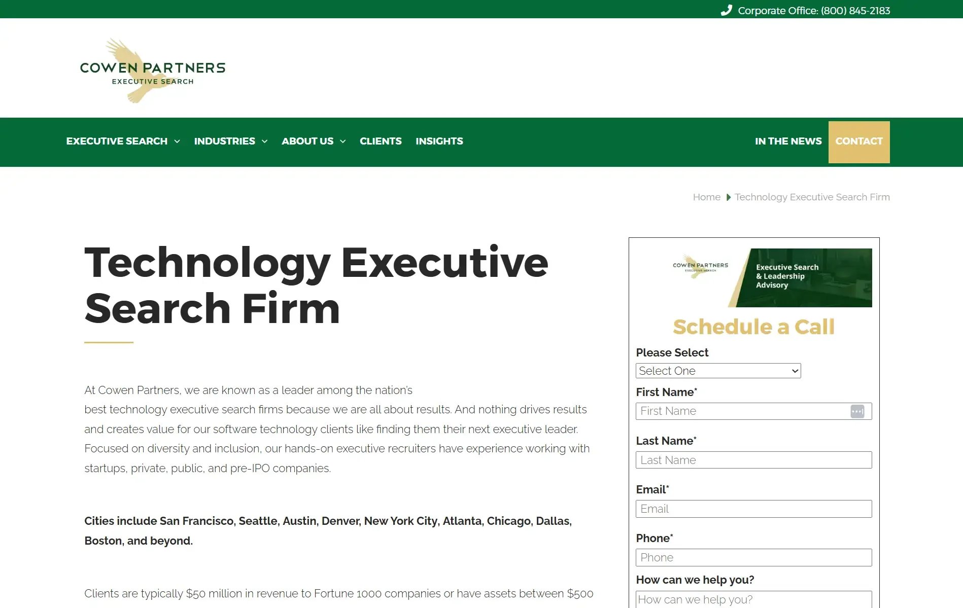 Cowen Partners website
