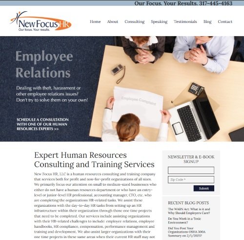 New Focus HR website