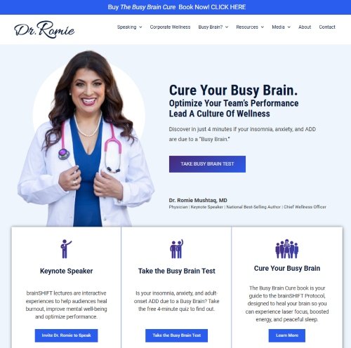 BrainSHIFT Institute - Dr. Romie Mushtaq website