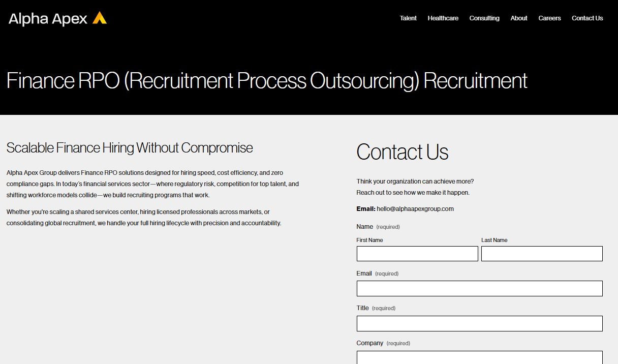 Finance RPO 28Recruitment Process Outsourcing 29 Recruitment