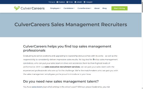 CulverCareers website