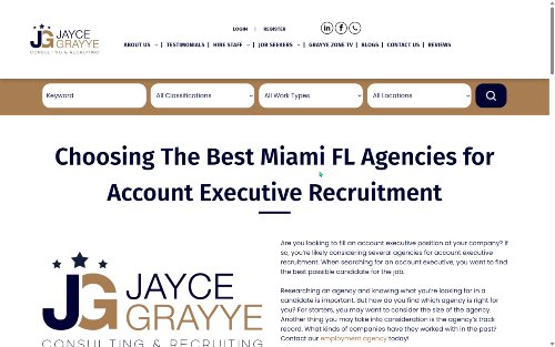 Jayce Grayye Consulting & Recruiting website