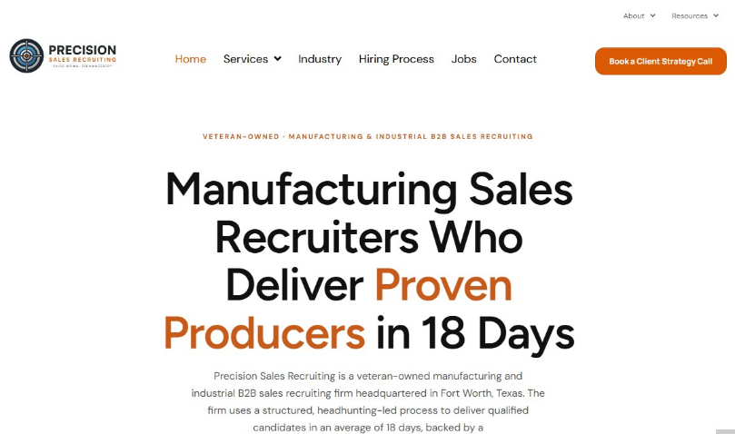 Precision Sales Recruiting website