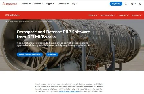 DELMIAWorks ERP website