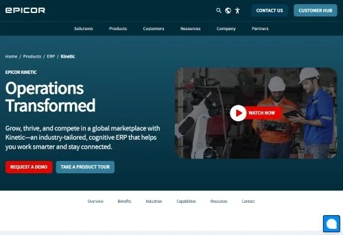 Epicor Kinetic website