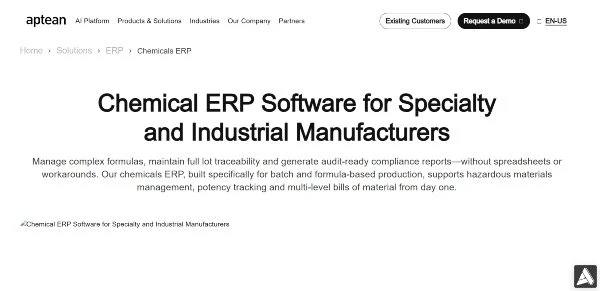 Aptean website