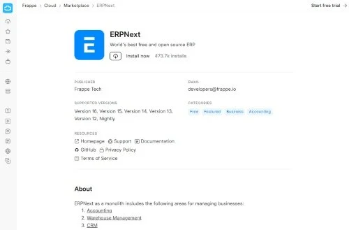 ERPNext website