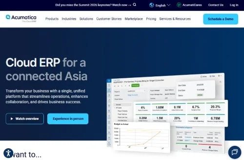Acumatica Manufacturing Edition website