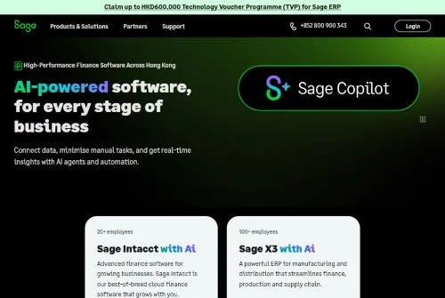 Sage ERP website