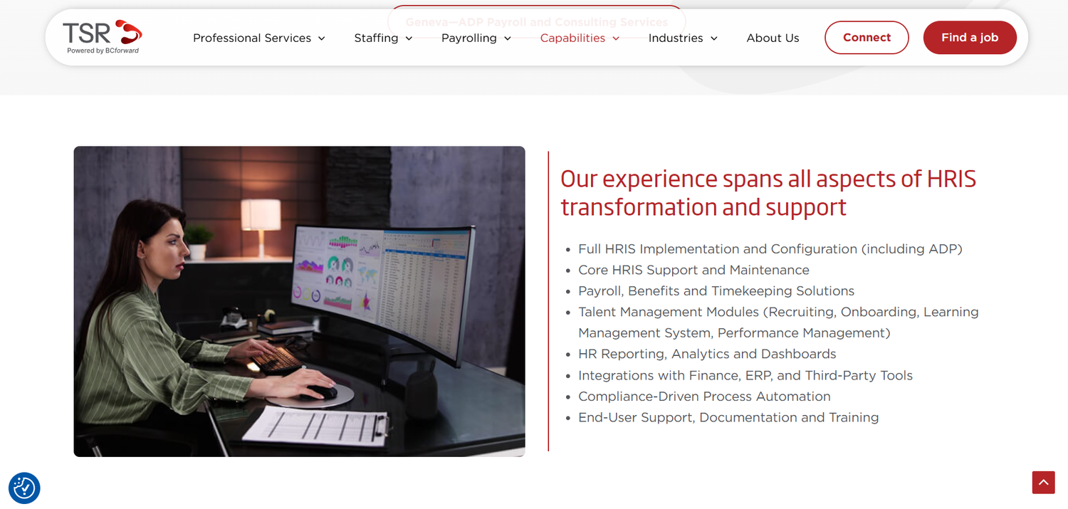 TSR Consulting Services website
