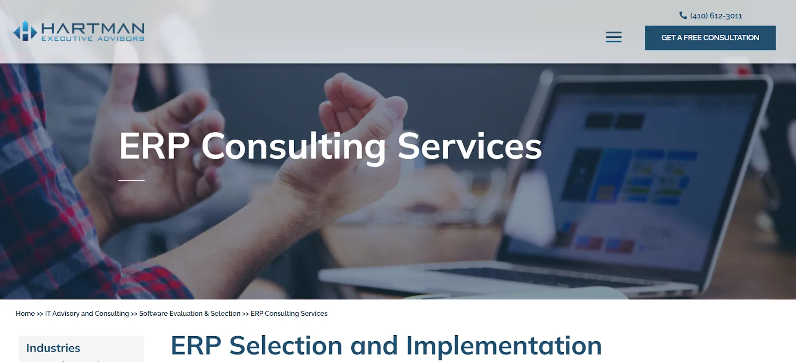 Hartman Advisors website