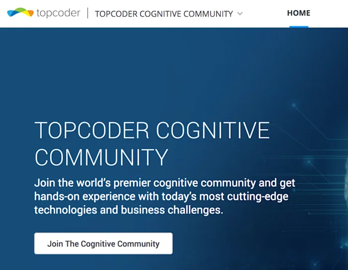 Topcoder Cognitive Community website