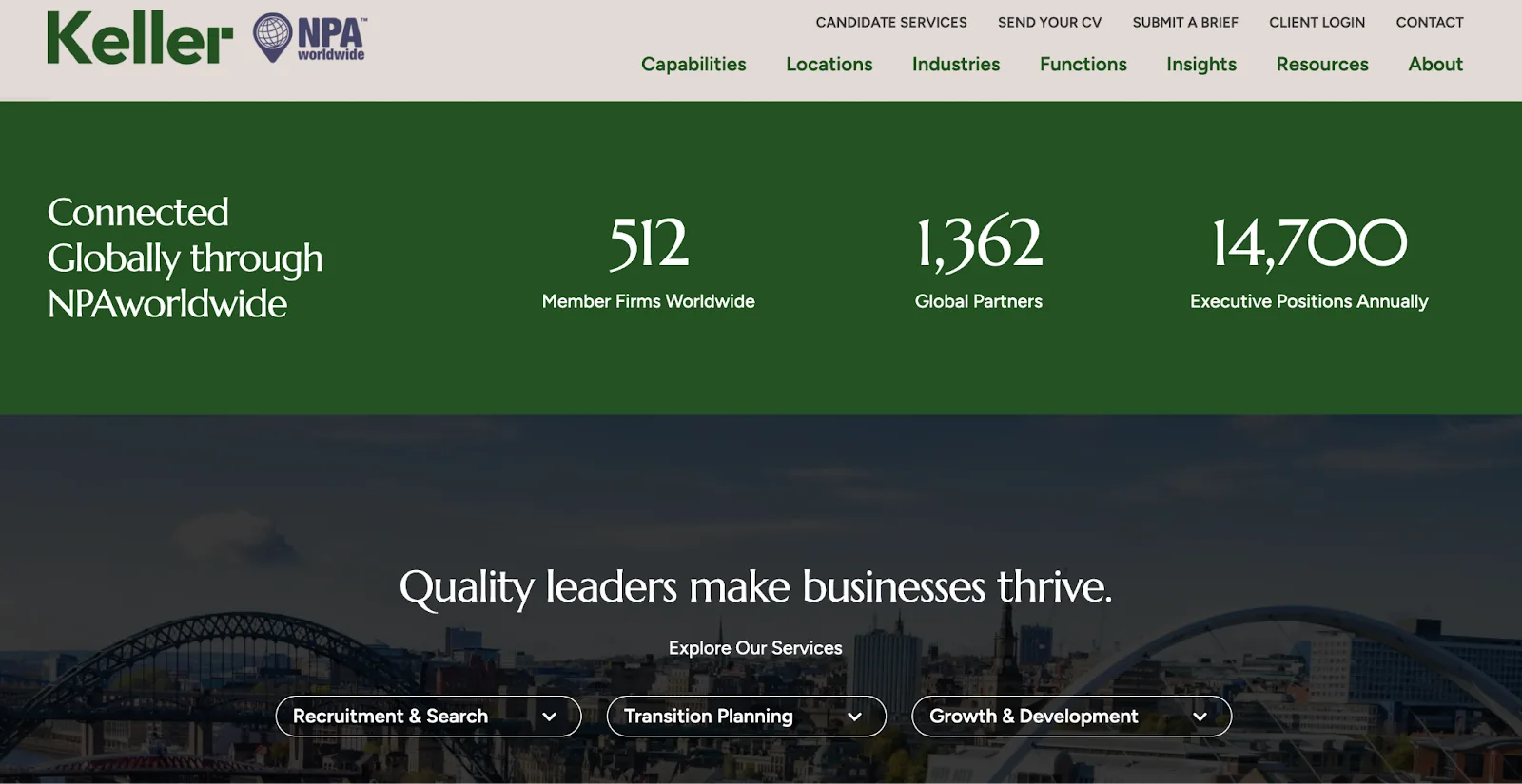 Keller Executive Search website