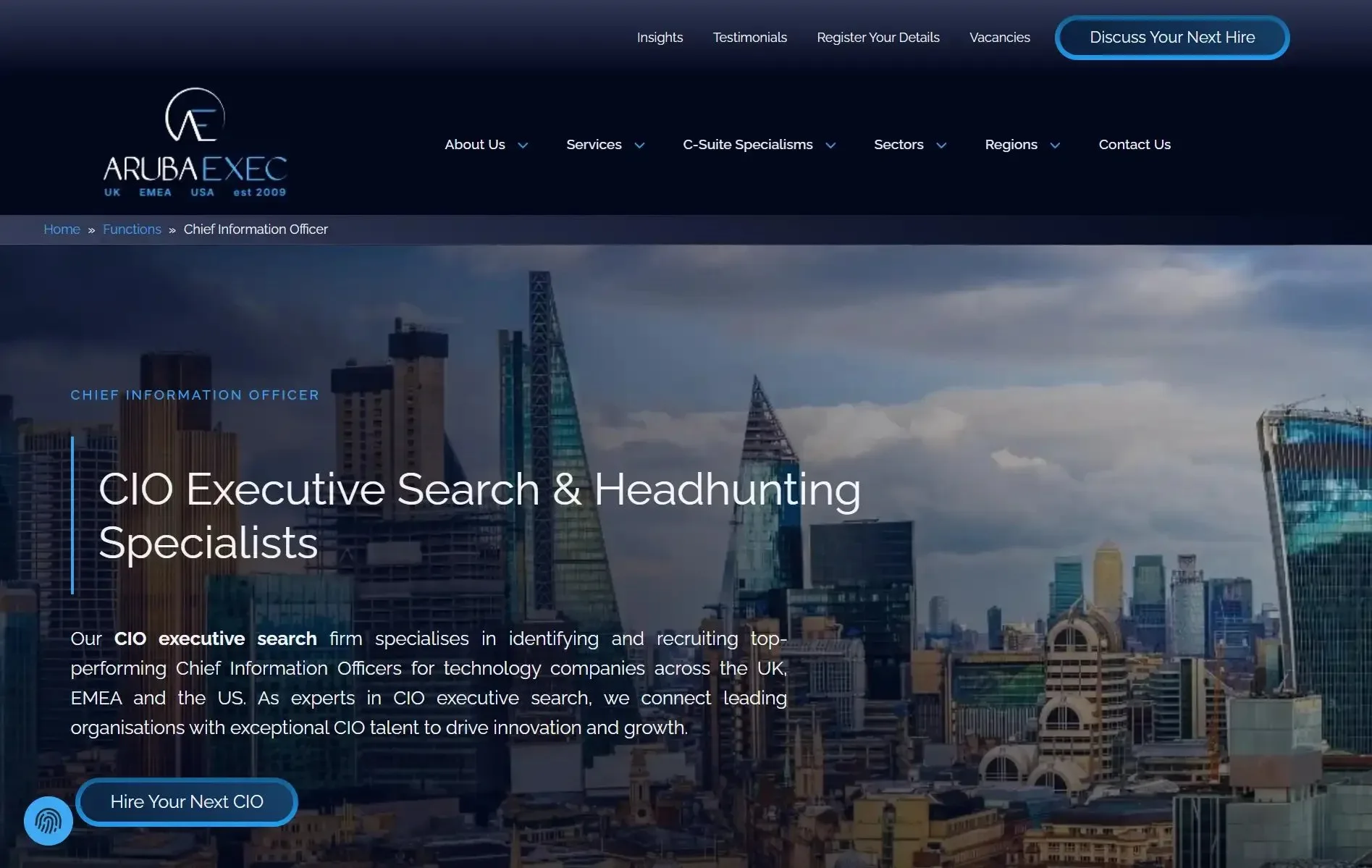 Aruba Exec website
