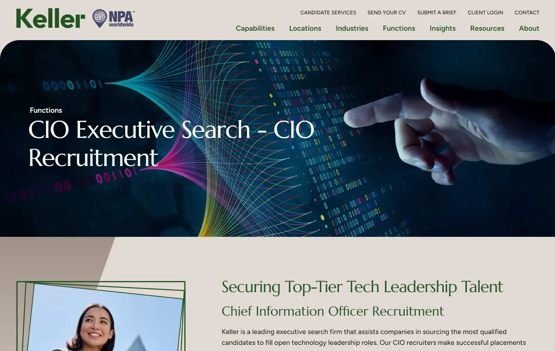Keller Executive Search website