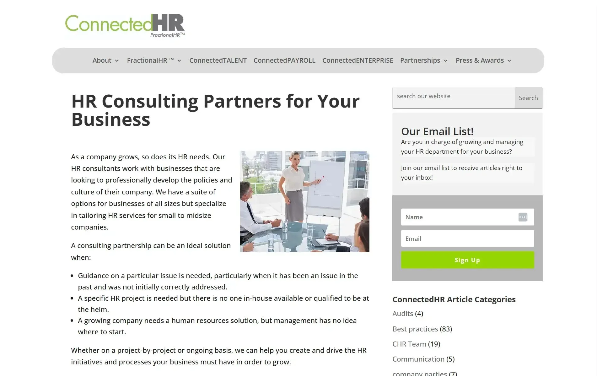 Connected HR website
