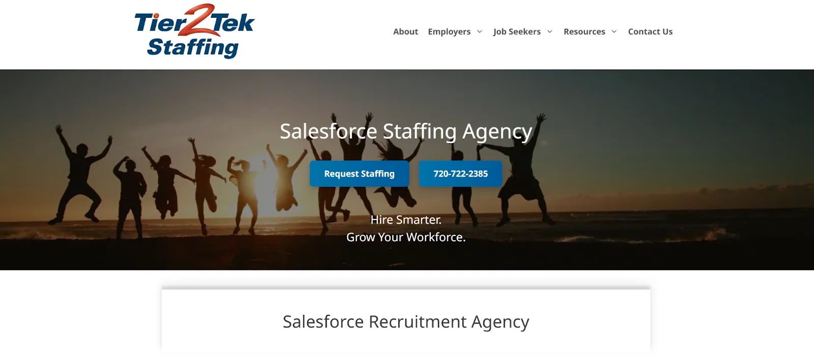 Tier2Tek Staffing website