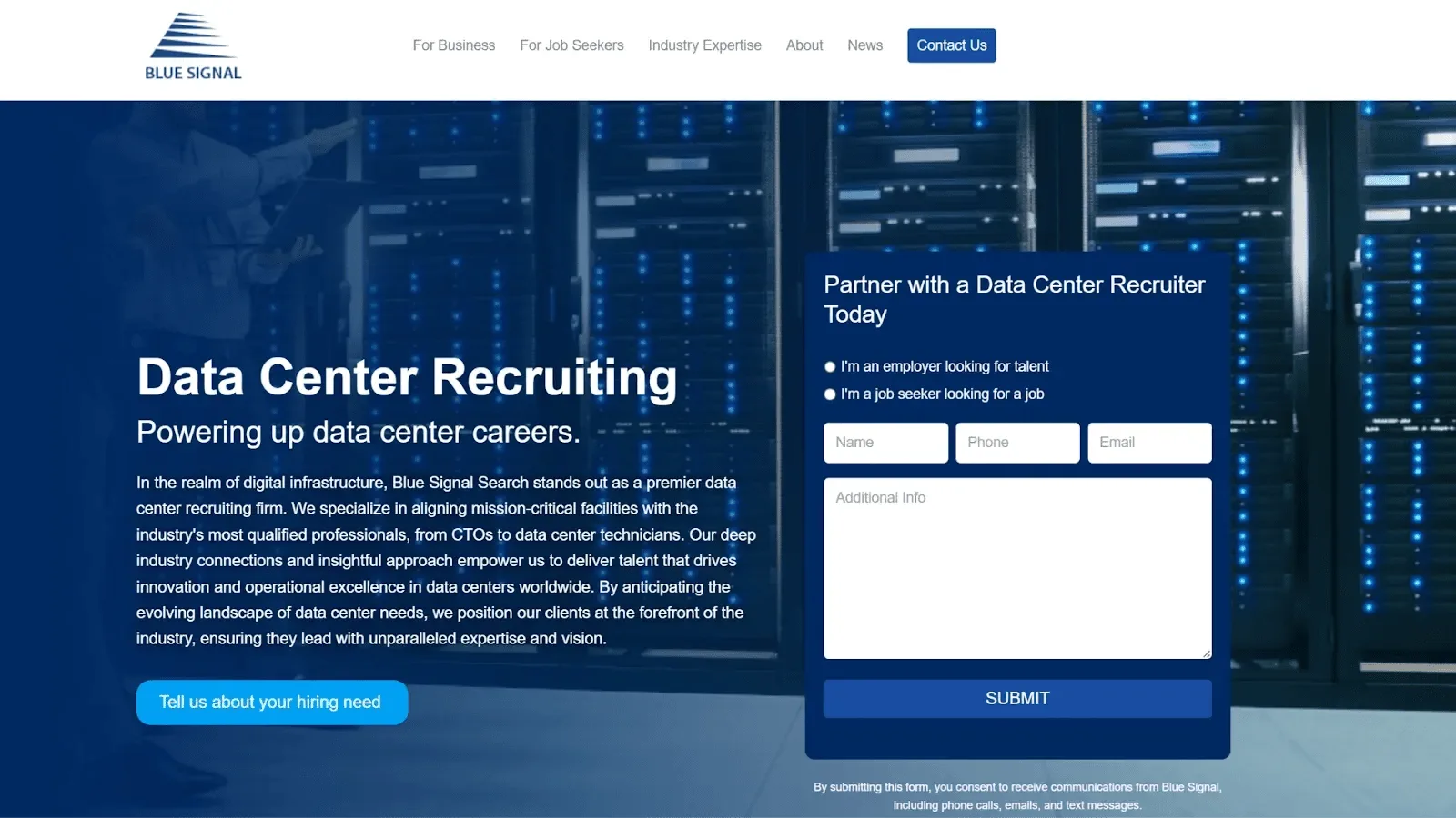 Blue Signal Search website