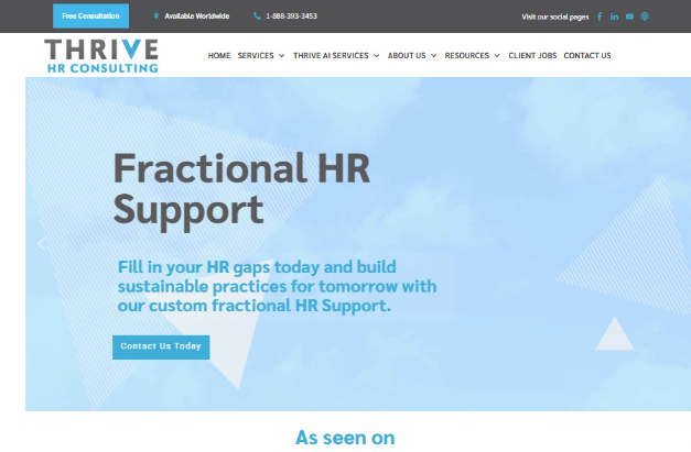 Thrive HR Consulting website