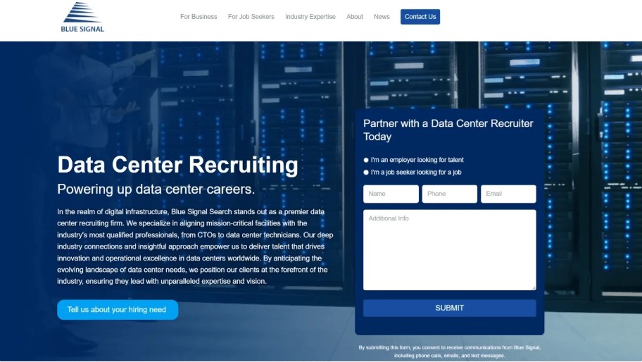 Blue Signal Search website