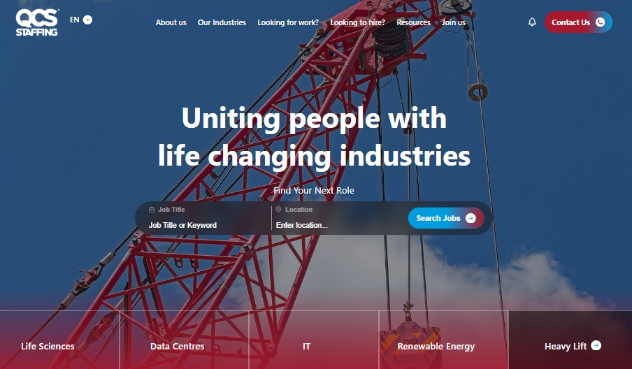 QCS Staffing website