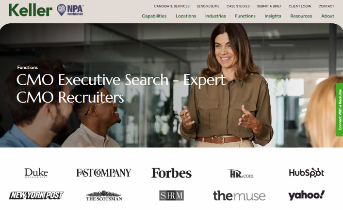Keller International connects organizations with experienced CMO recruiters.