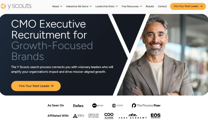 Y Scouts focuses on CMO executive recruitment for mission-driven brands.