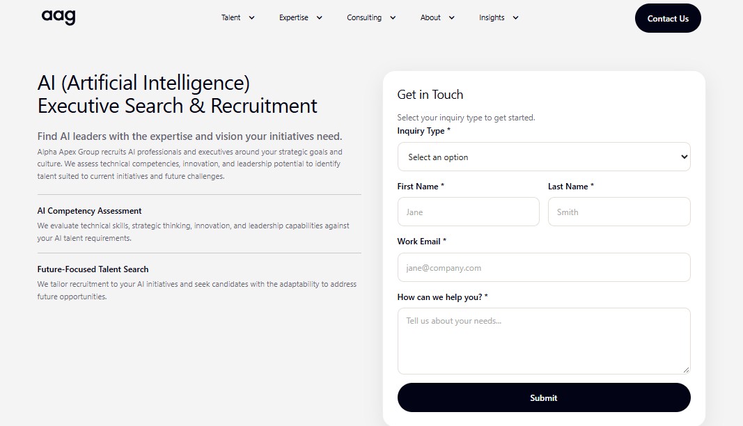 AAG AI Executive Recruitment