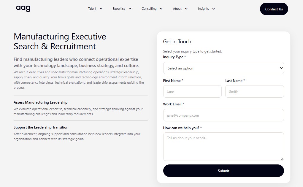 AAG Manufacturing Recruiters