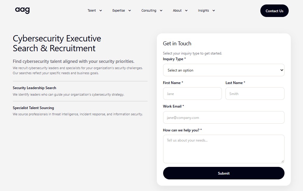 AAG Cybersecurity Executive Recruitment