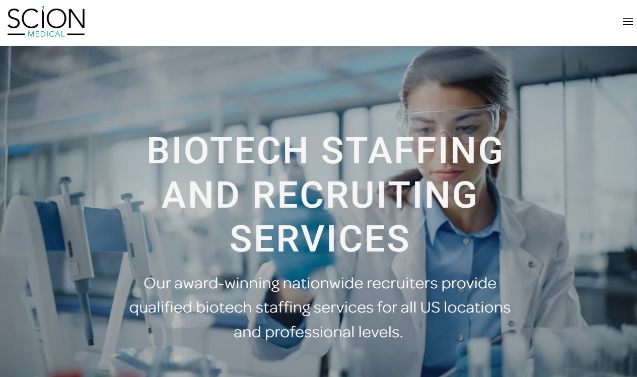 Scion Medical Staffing website